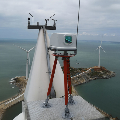 IP54 Windlidarsysteem 0,1 m/s Windsnelheid nauwkeurigheid 4-straal Horizontale hoek 30° Verticale hoek 10°