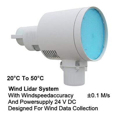 20°C tot 50°C Wind Lidar Systeem met Windsnelheidnauwkeurigheid ±0,1 m/s en Voeding 24 V DC Ontworpen voor Windgegevensverzameling