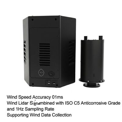 Windsnelheidsnauwkeurigheid 01 ms Wind Lidar-systeem gecombineerd met ISO C5 Anticorrosive Grade en 1Hz Sampling Rate Supporting Wind Data Collection